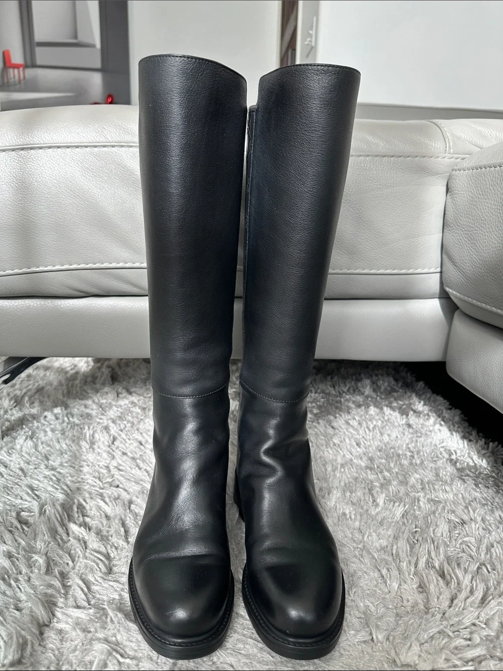 Gucci Black Embossed Leather Over-the-Knee Boots